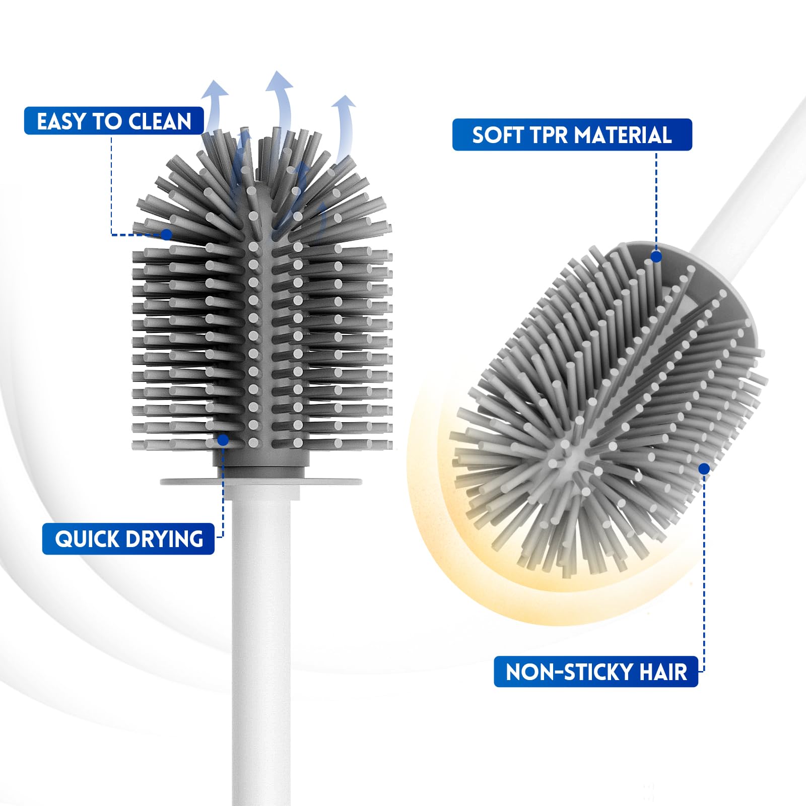 Toilet Bowl Brush And Holder, OSCIOSS Toilet Brush Set With