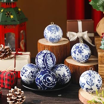 Amazon.com: BBTO 8 Pcs Christmas Chinoiserie Porcelain Ball
