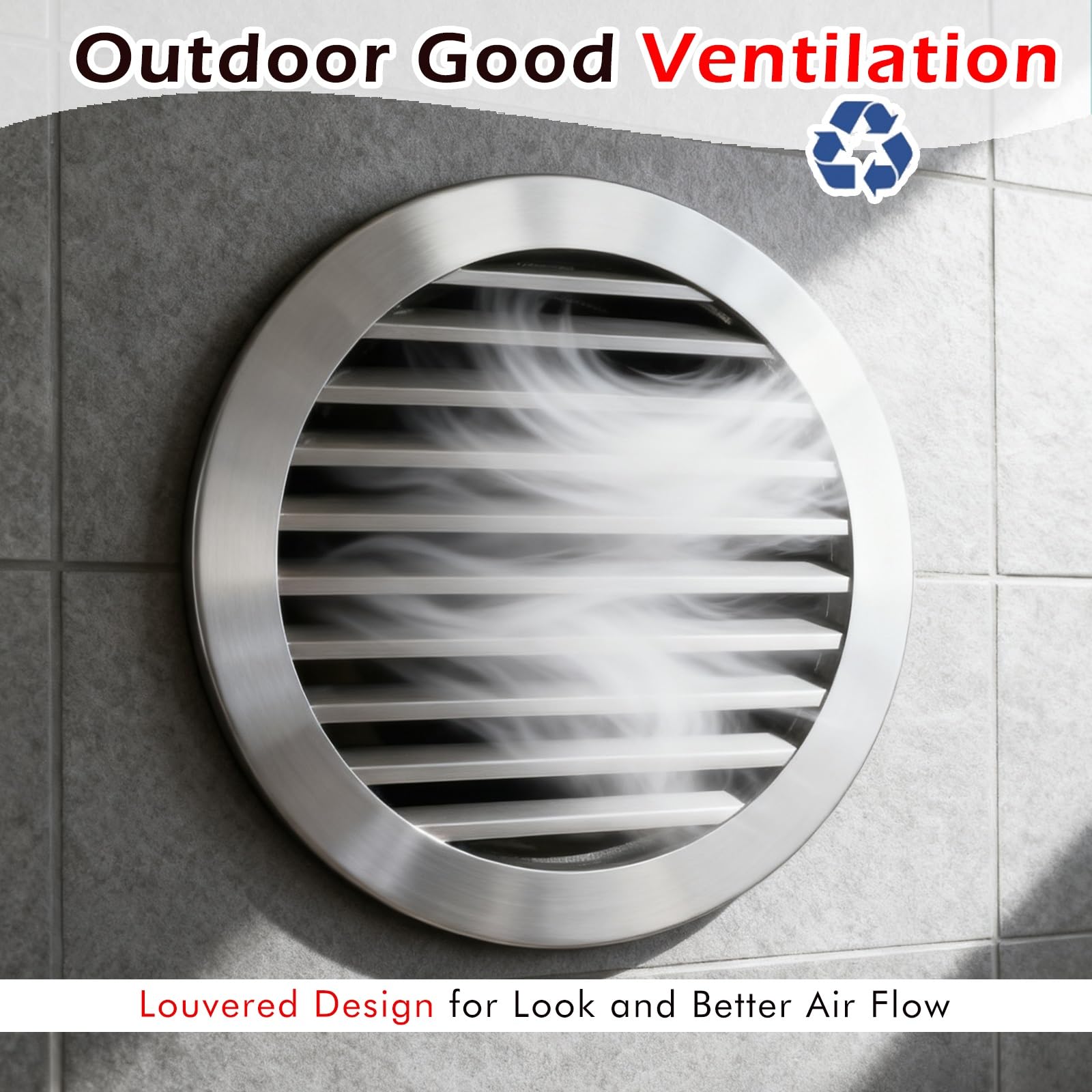 Rejilla Ventilacion Rejilla De Ventilación Redonda De Acero Inoxidable, 20, 30, 40 Y 50 Cm, Rejilla De Ventilación Para Cobertizo, Ático(18in/45cm)