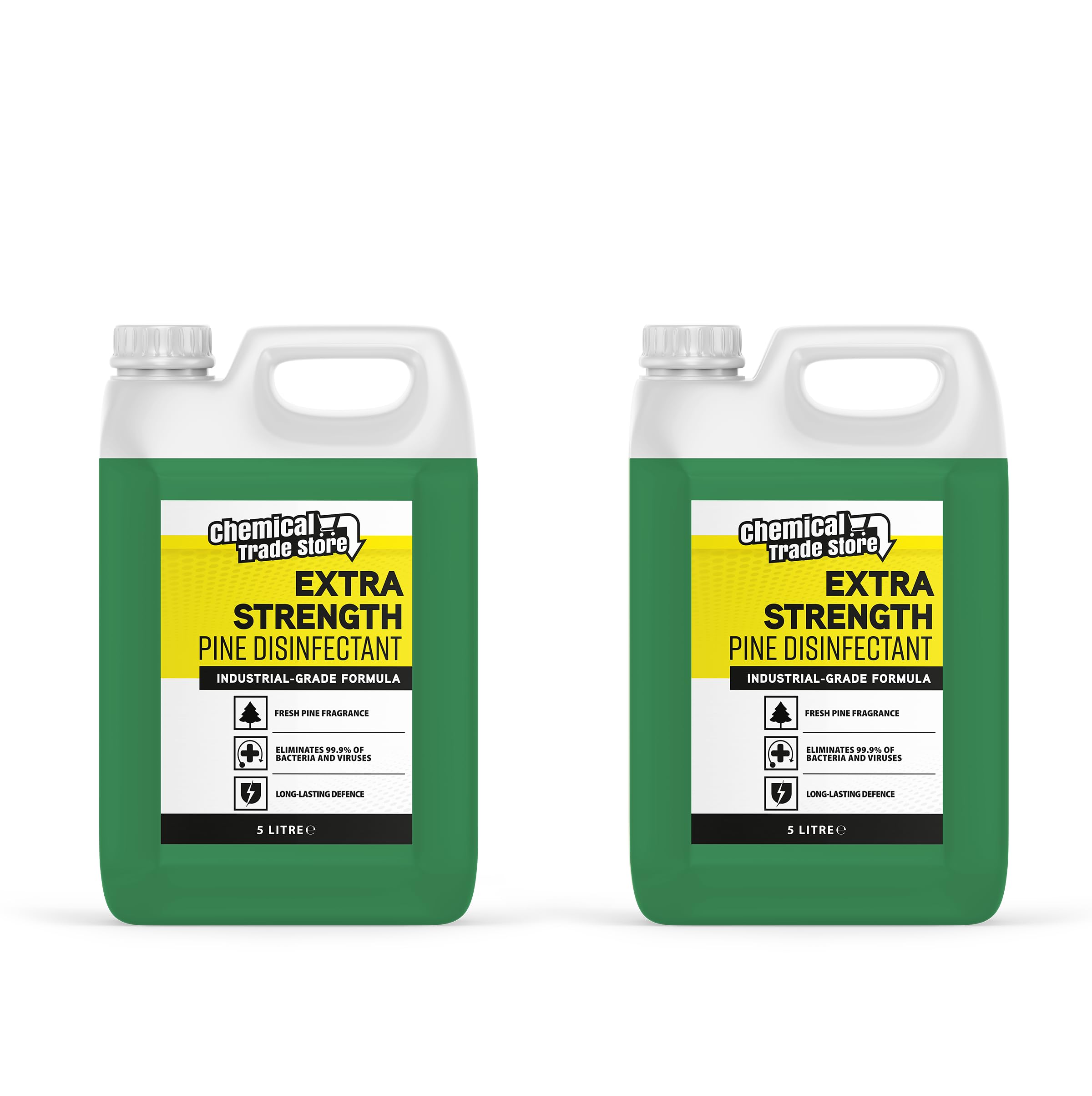 Chemical Trade Store - Pine Disinfectant 2 x 5L - Concentrated Antibacterial Cleaner, Removes 99.9% of Bacteria - Floor & Surface Cleaner with Classic Pine Scent