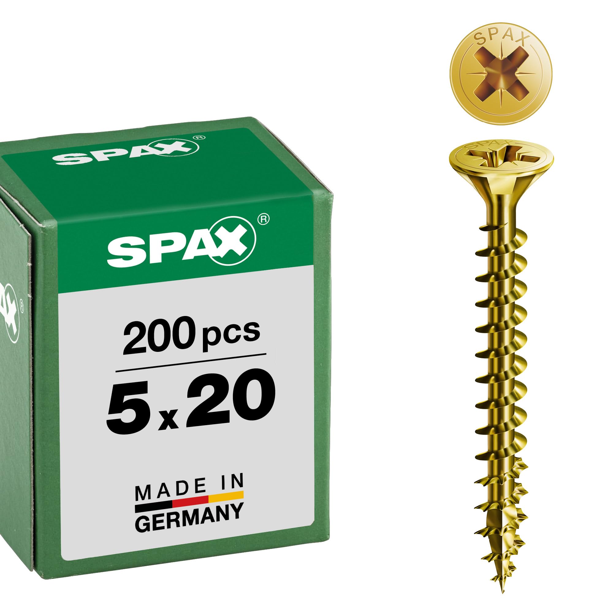 Spax – Universal Screw Countersunk Head Phillips Z 4Cut Full Thread Galvanized Passivated A2L – 1081020350123, 1081020500203