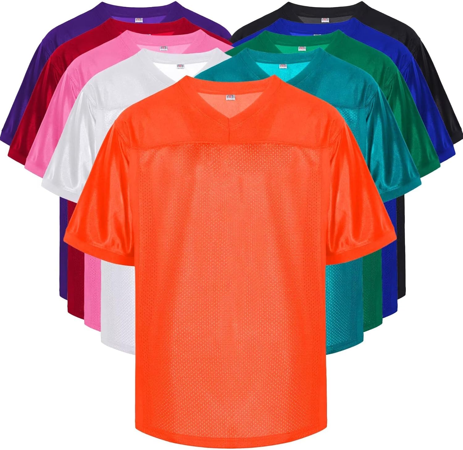 Blank Football Jersey,Mesh Practice Plain Football Shirt 90s Hip Hop Retro Active Unisex Workout Dry-Fit Soccer Sports Tee - Image 4