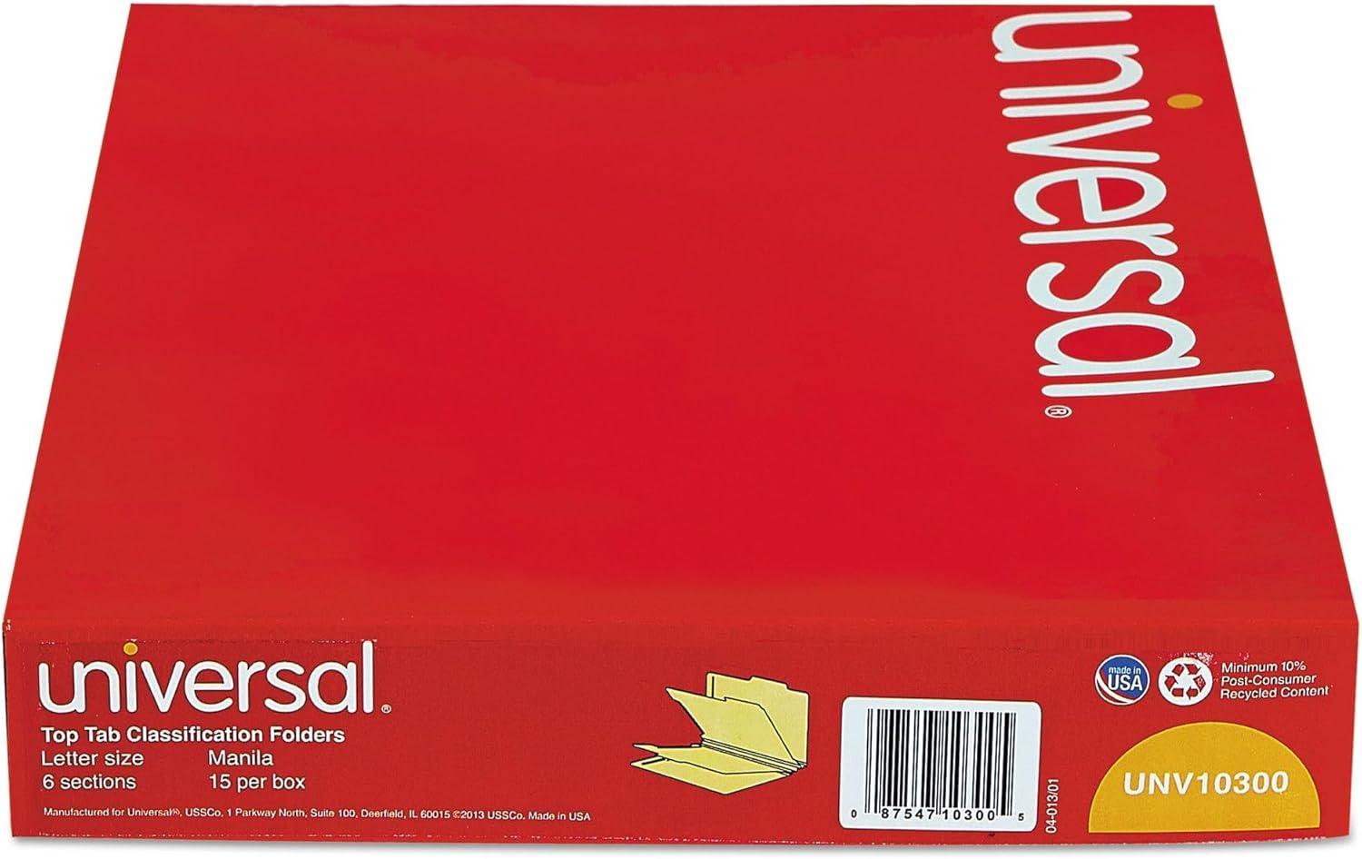 Universal 10300 Manila Classification Folders, Letter, Six-Section (Box of 15)
