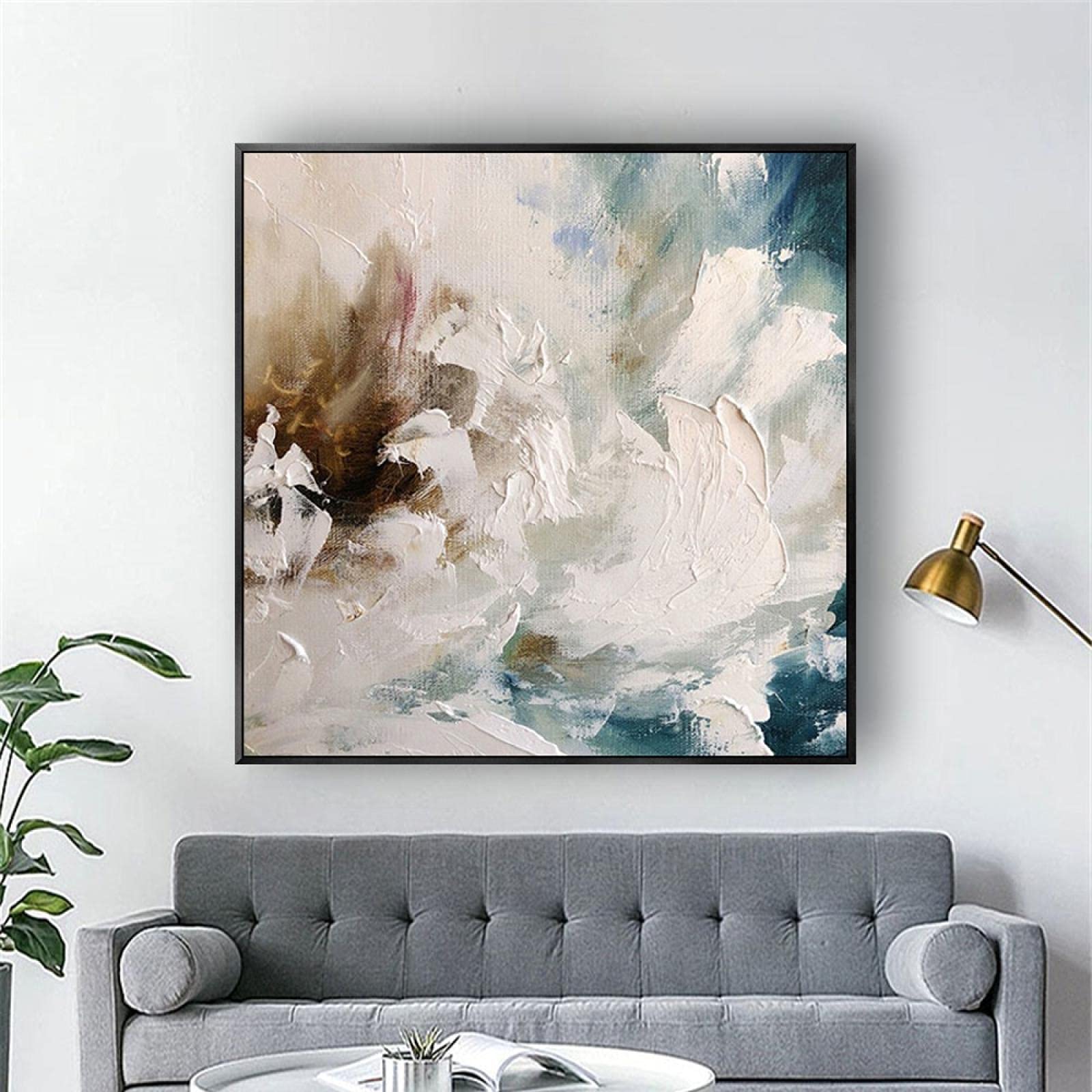 Abstraktes Leinwandbild In Grau-Blau – 3-teiliges Set | 30x40 Cm Oder 40x60 Cm | Wanddeko Für Wohnzimmer, Büro & Mehr