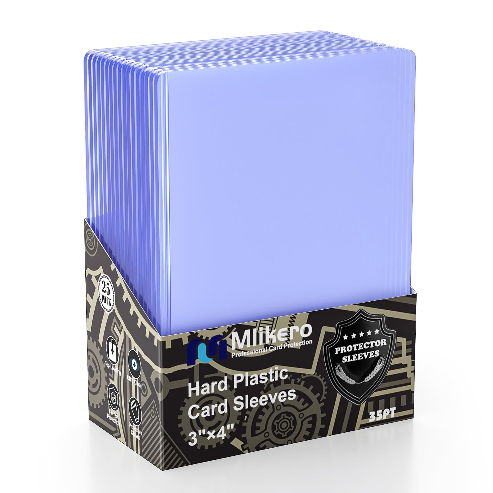 Mlikero 25 Pcs Hard Plastic Card Sleeves, 3" x 4" Inches Premium Card Protectors, Thick Trading Card Sleeves fit for MTG, Football Cards, Sports Cards — image 1