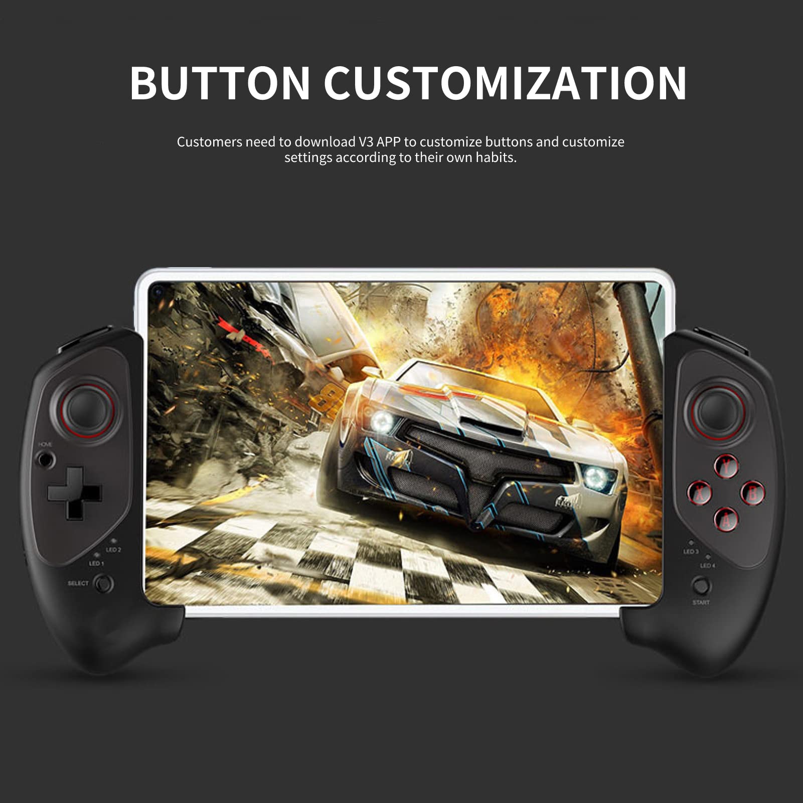 Yunseity PG-9083S CControlador de Juegos Móvil, Controlador Telescópico Gamepad para Android 6.0 Y Superior, para IOS 13.0 o Superior, para Smartphone PC Tablet Smart TV