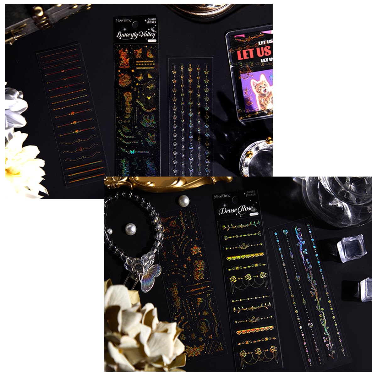Bedazzle Stickers YGONTAK Holographic Glitter Sticker Set 3D Shape ...