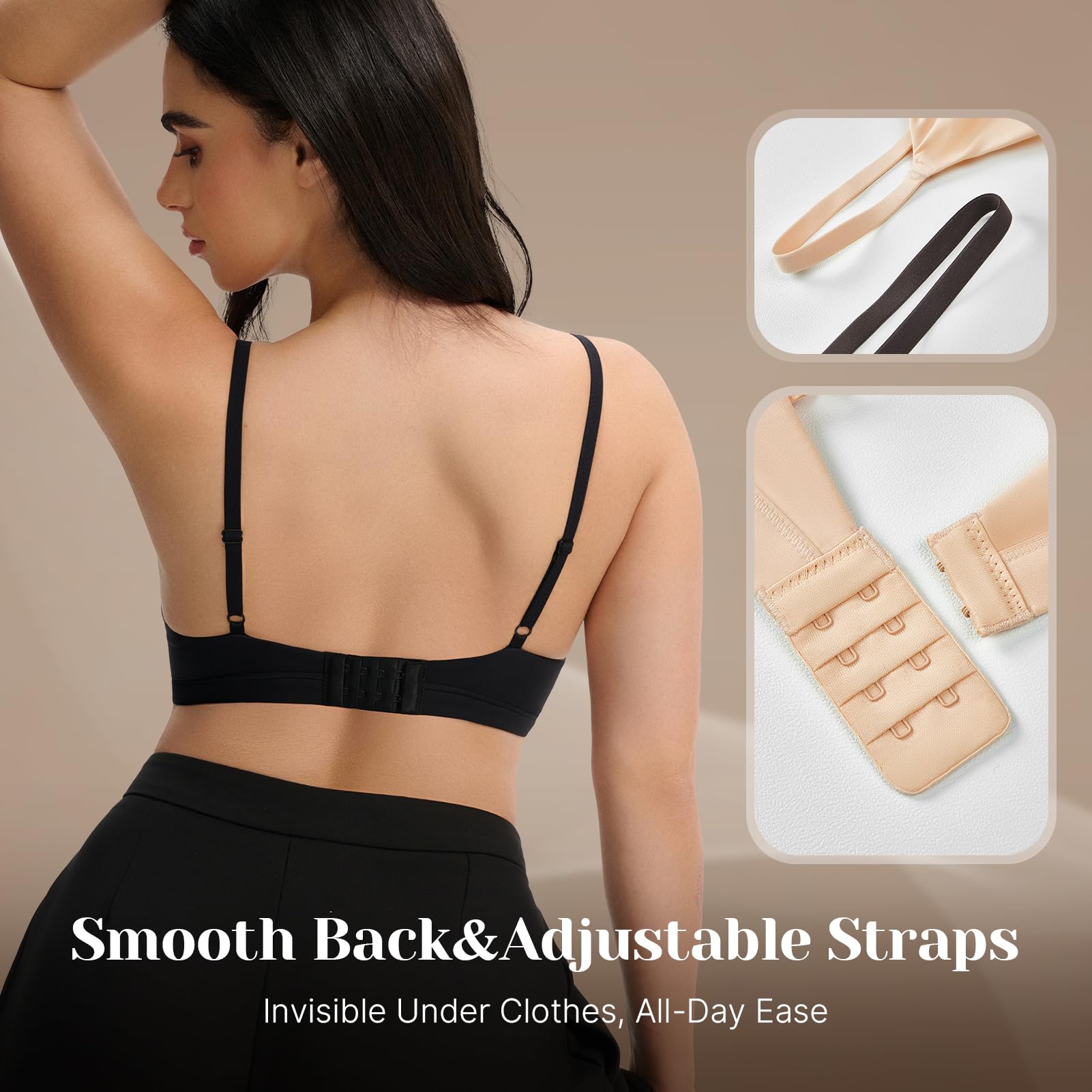Feng Shui Bralette a Triangolo da Donna Reggiseno Profondo Non Imbottito Reggiseni Push up Senza Cuciture Reggiseno Confortevole per Tutti i Giorni Senza Fili