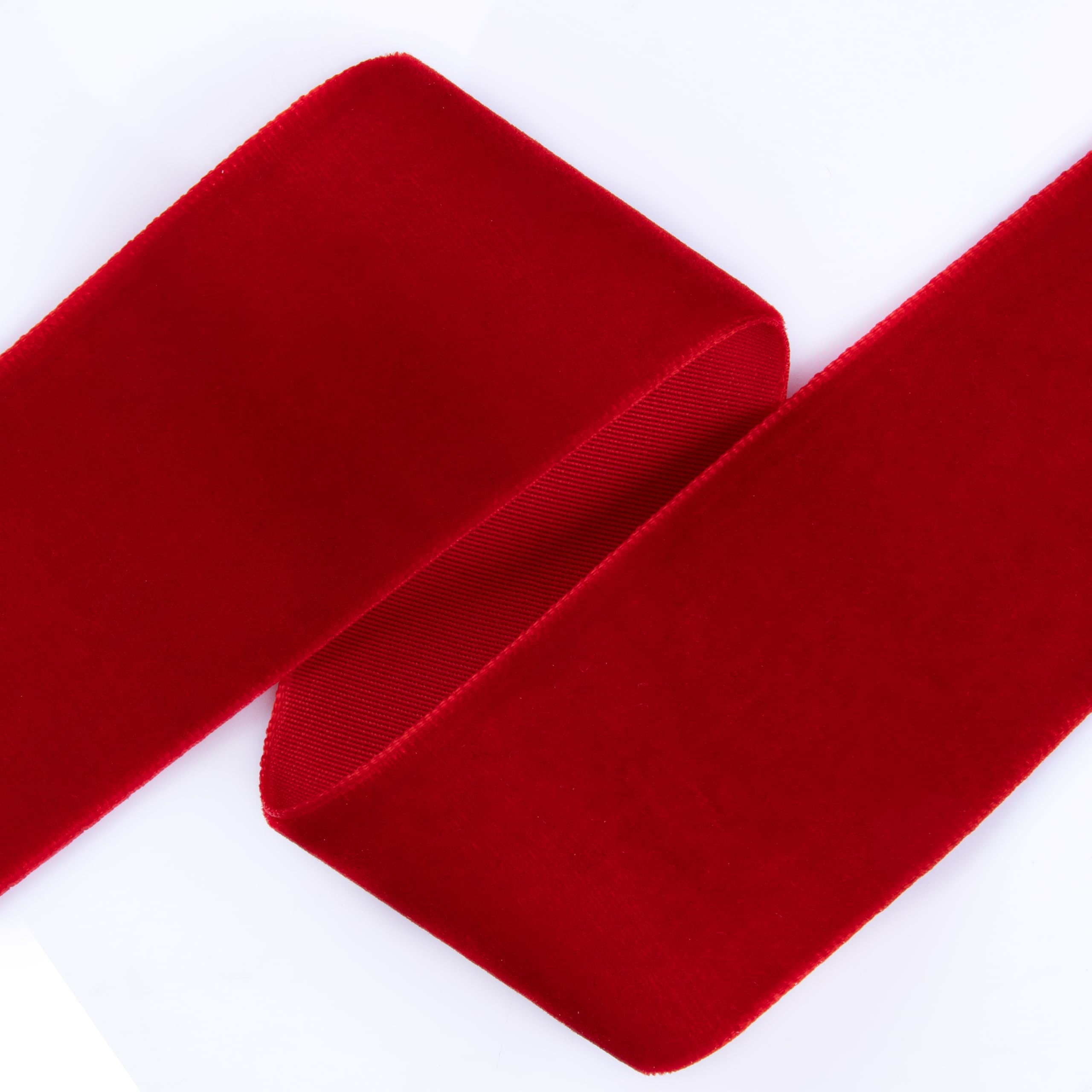 Foshird Red Velvet Ribbon for Gift Wrapping 1.5 inch(38mm) x 10 Yards Single-Sided Thick Ribbon for Christmas Tree Hair Bows DΓ©cor Party Crafts DIY Florist