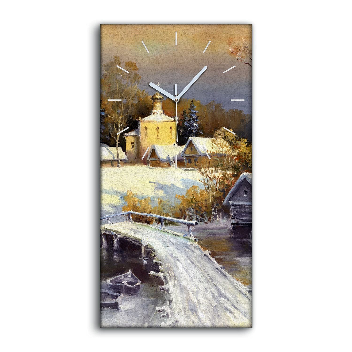 Horloge sur toile sans tic tac pour chambre déco 30x60cm