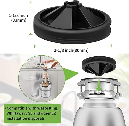 Miniatura 2 de Protectores contra salpicaduras para eliminación de basura de 3 18 pulgadas, deflector de fregadero de goma, piezas de repuesto extraíbles y