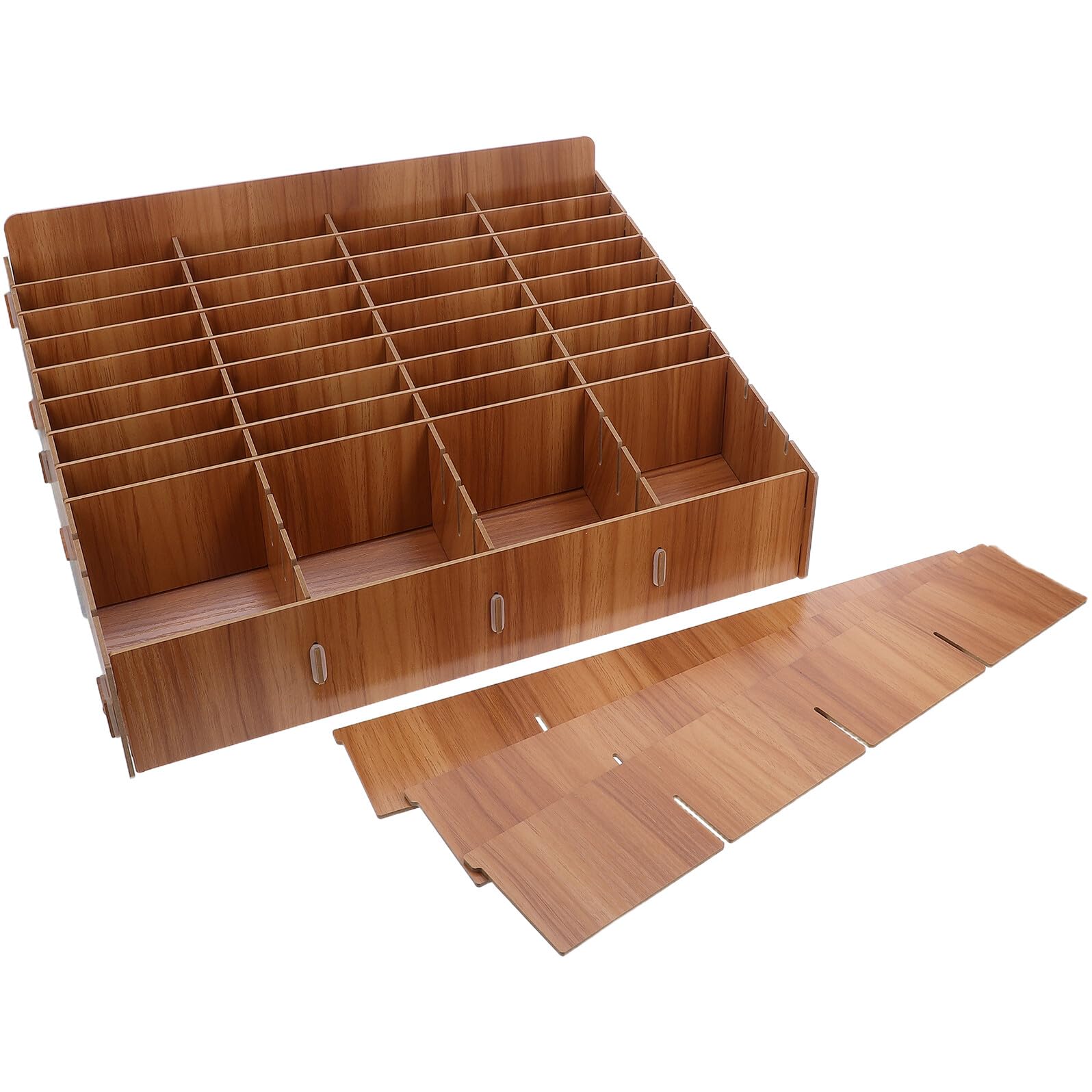 Téléphone portable organiseur en bois de 48 compartiments pour gestion d'appareils et classe