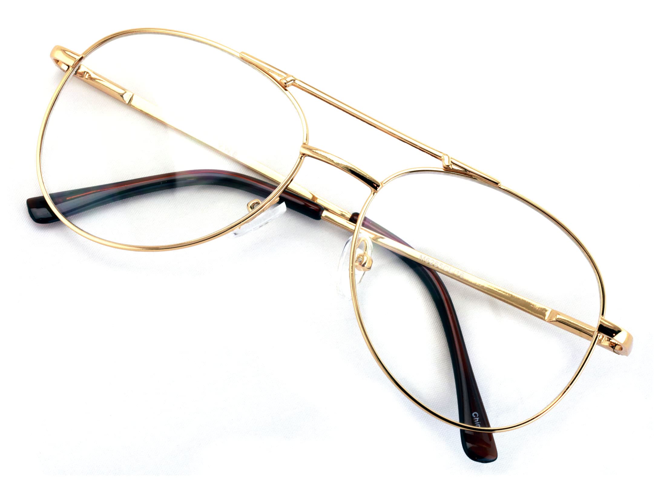 V.W.E. Classic Metal Reading Glasses - Spring Hinge Tear Drop Reader (Gold, 0.00, multiplier_x)