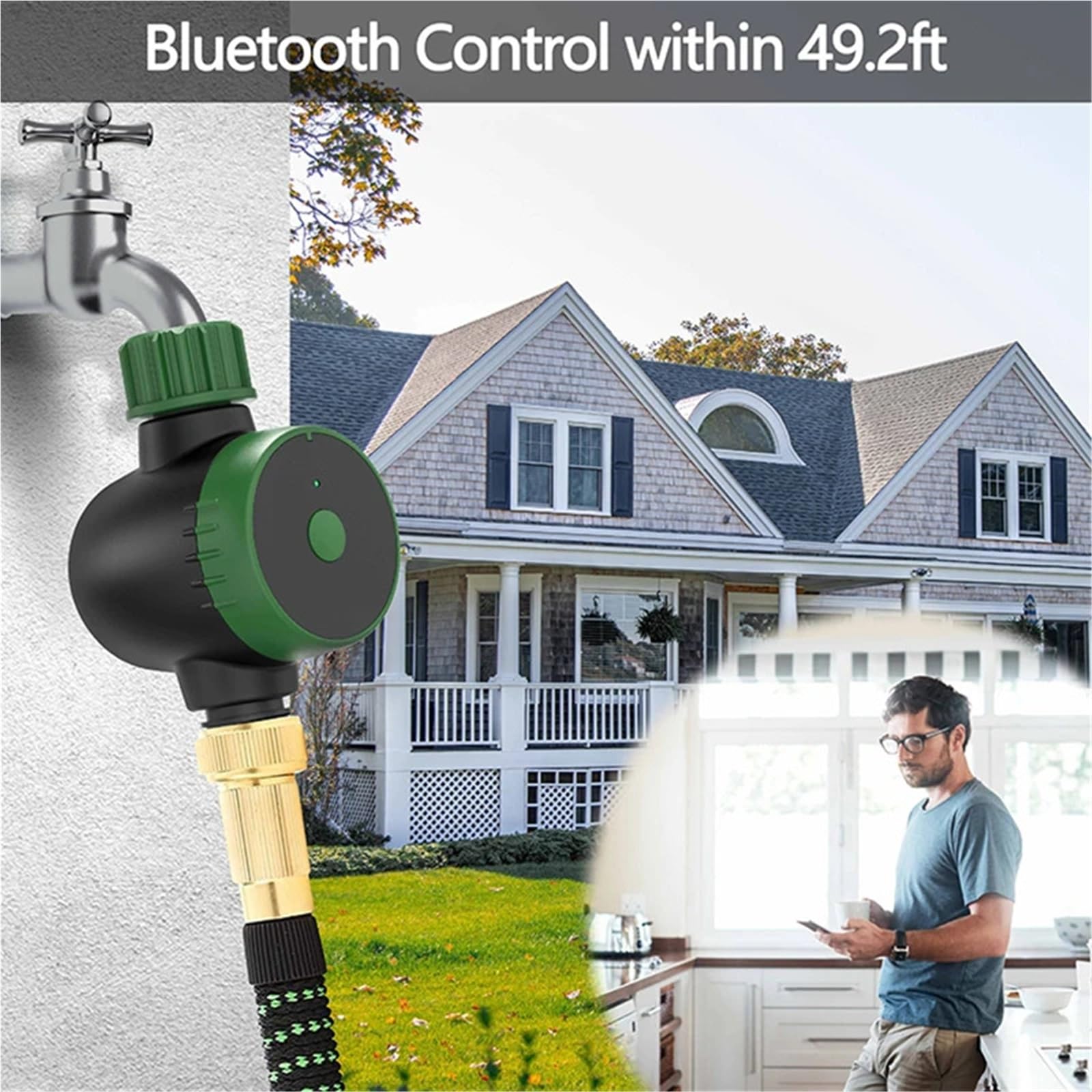 Timer for irrigazione con rubinetto intelligente, con hub Wi-Fi, controllo remoto temporizzato del flusso d'acqua