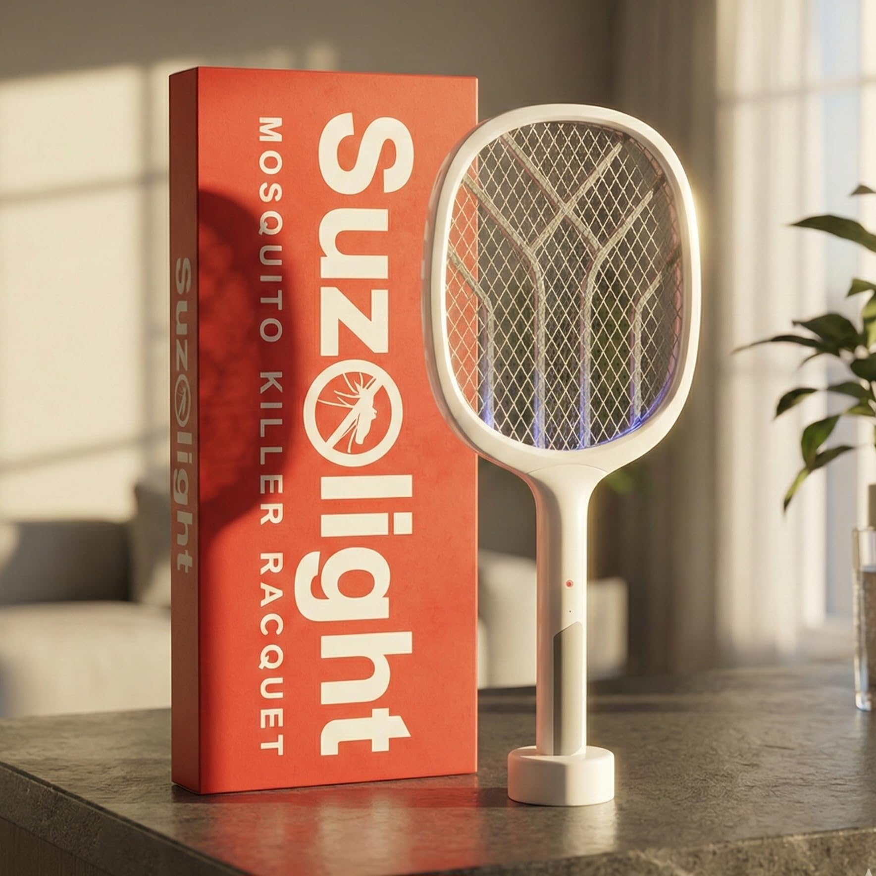 Suzolight SL-1004 Electric Mosquito Racket, 1200mAh Battery, LED Night Lamp, Type-C Charging, ABS Body with Base Stand, Pack of 1-image-41
