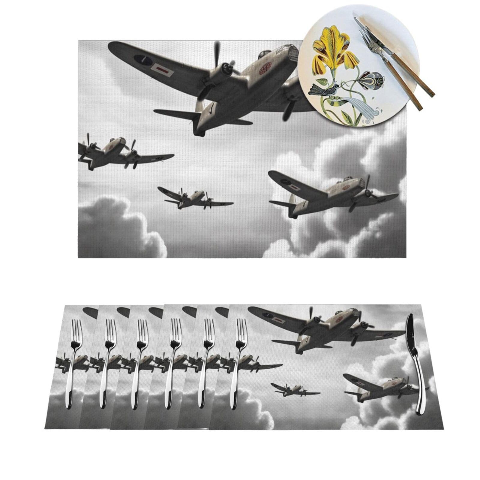 Lot de 6 sets de table tissés en PVC antidérapants et lavables pour table de salle à manger