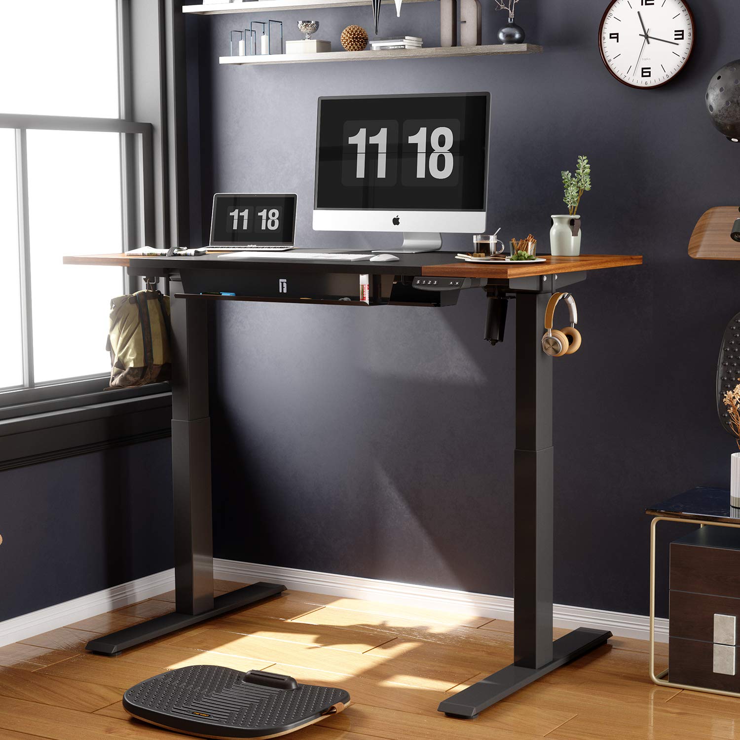 FEZIBO Height Adjustable Electric Standing Desk with Pencil Holder, 48