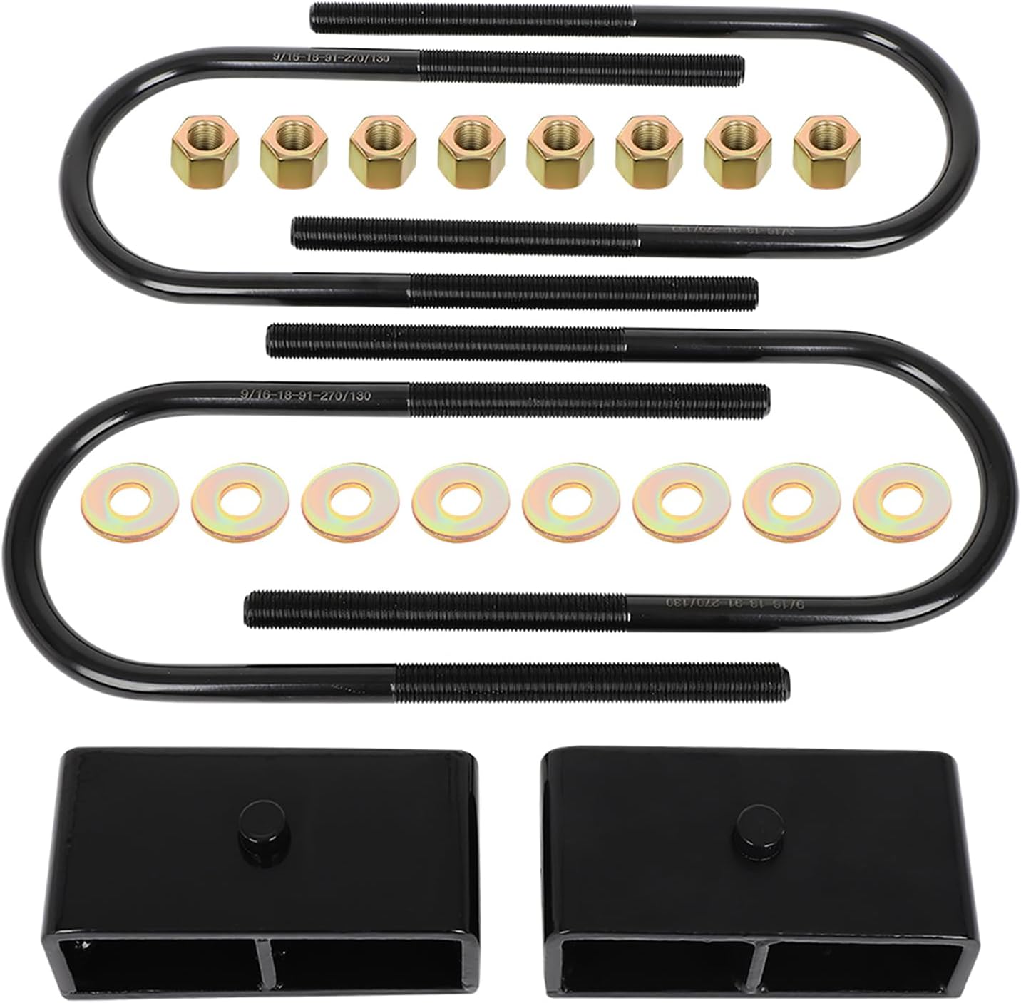 ECCPP 2" Rear Leveling Kits for Dodge for Ram 1500 2002-2008 2WD 4WD, 2in Rear Lift Blocks with 9/16 Extended Round U-Bolts, 2inch Lift Kits for 2002 2003 2004 2005 2006 2007 2008 Ram 1500