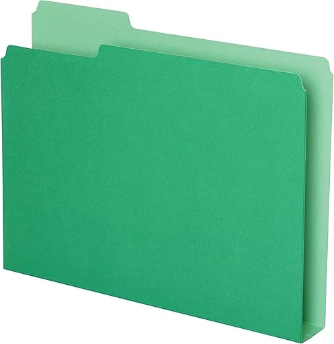 Pendaflex Carpetas de archivos de doble cosa, pestañas de corte 1/3: surtido, tamaño carta, expansión de 1.5", verde, paquete de 50