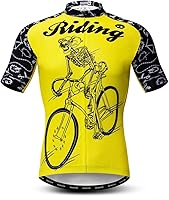 Weimostar Men's Short Sleeve Cycling Jersey Full Zipper Bike Shirt Breathable 3 Pockets Reflective Strips