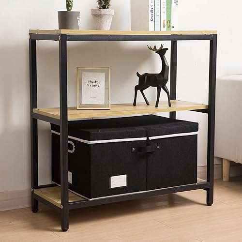 Miniatura 2 de PRANDOM Cajas de almacenamiento con tapas paquete de 3 contenedores de almacenamiento plegables de tela, canastas con cubierta para el hogar,