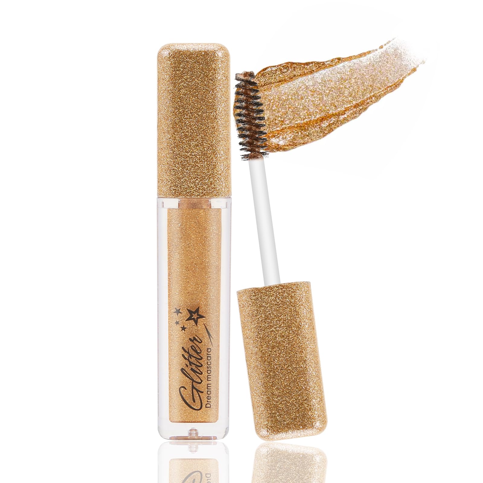 BoobeenGlitter Mascara, Sparkle Diamond Shining Colorful Mascara for Eyelashes, Long Lasting Waterproof Lengthening Volumizing Lash Makeup for Party Wedding