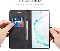 Vista 3 de Funda tipo cartera para Samsung Galaxy Note 10+ Plus, con soporte magnético, de piel sintética, con ranuras para tarjetas de crédito y tarjetas