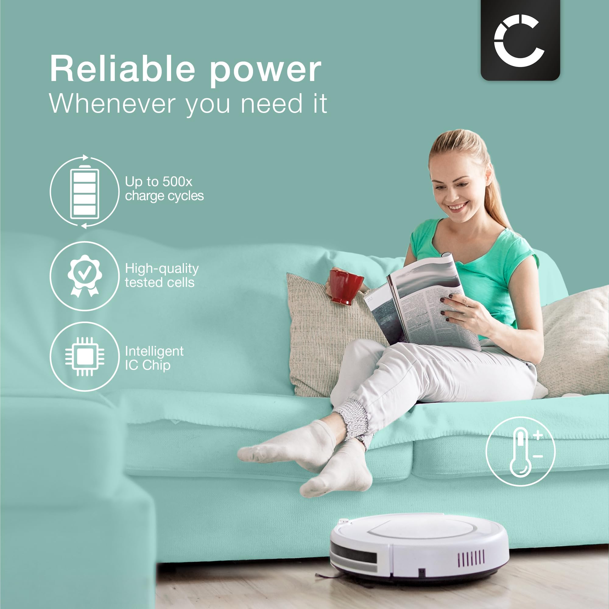 CELLONIC® Bateria SUN-INTE-181, NR18650 M26-4S2P 5200mAh - kompatybilna z Xiaomi/Proscenic Viomi S9, Eve Plus/M8 Pro,M7 Pro, akumulator wymienny 14,4V Li ION odkurzacz robot pracz