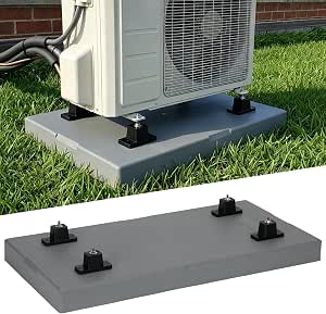 Mini Split Pad with Anti-Vibration Rubber Base, 38"x18"x3" for 9000-36000 BTU Ductless AC Units