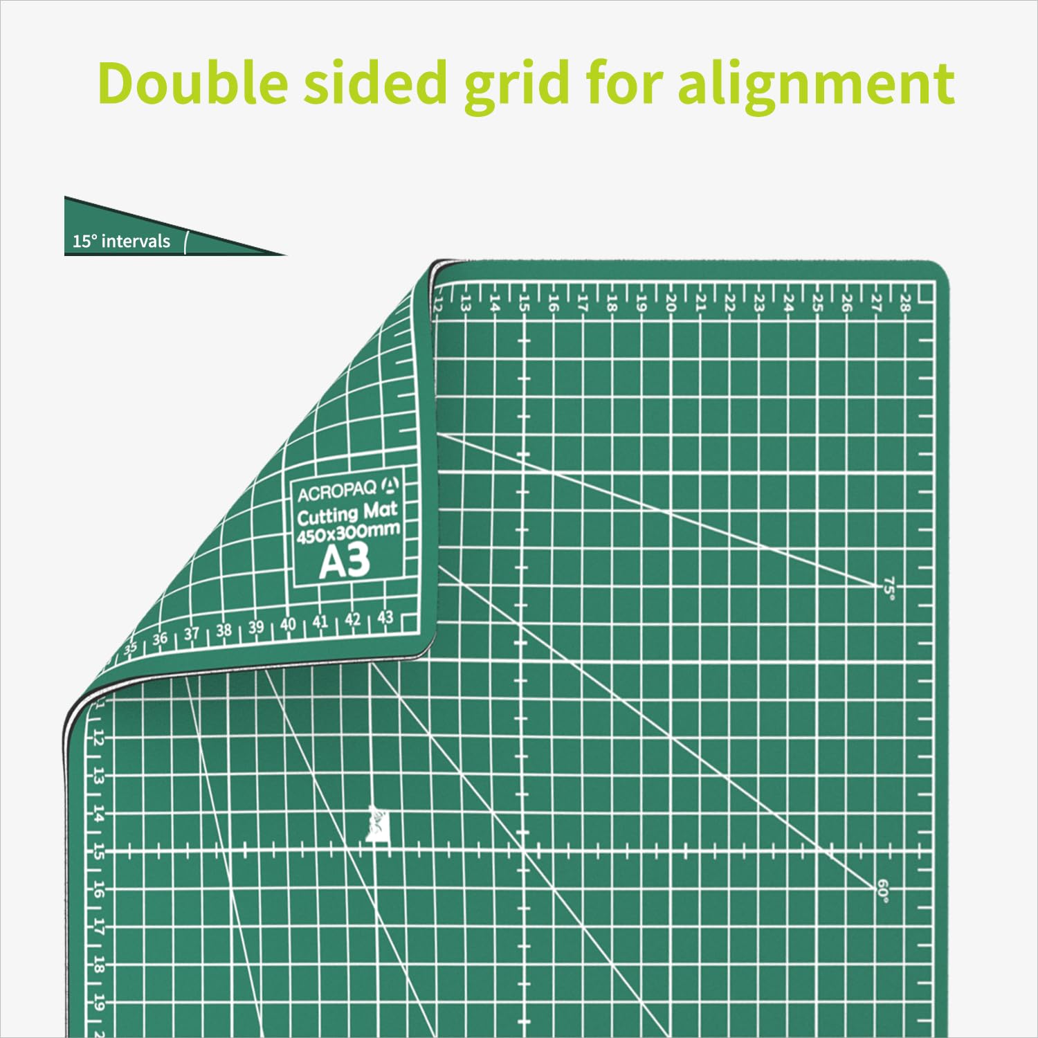 ACROPAQ Cutting Mat A3, Self-Healing, 5 Layers of Protection for Your Furniture with grids and Angle Markings on Both Sides - Image 4