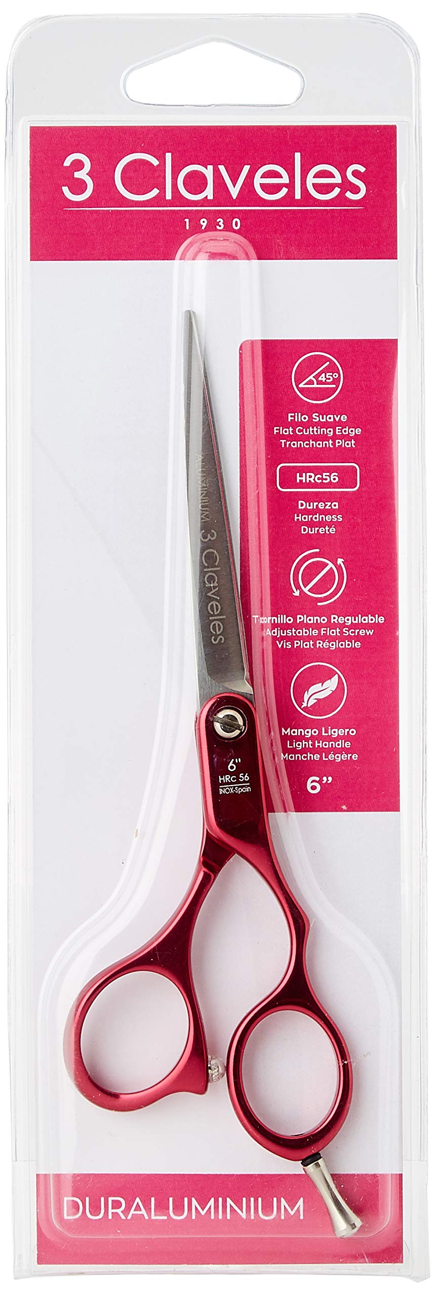 TIJERA DURALUMINIO ROJA 6" D 3C