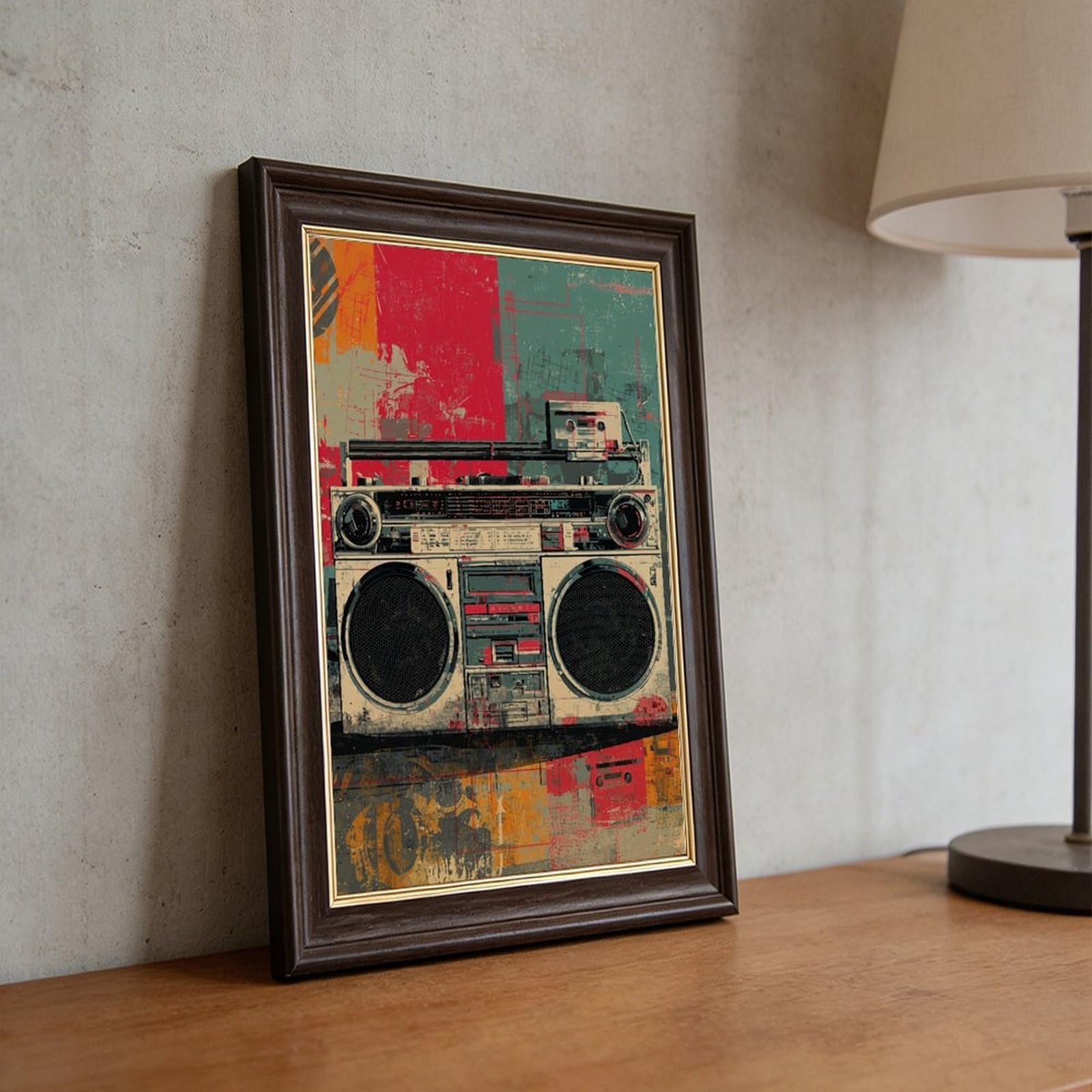 AYINUER Poster su tela retrò Boombox per la decorazione della casa regalo