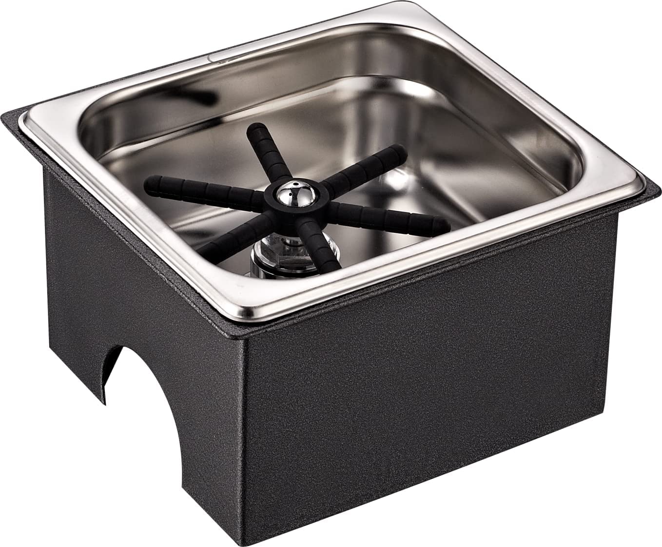 Coffee Armada Glass and Pitcher Rinser – Stainless Steel – High Pressure Auto Jet Washer Press – Essential item for Professional Coffee Shops and Bars 7.3” x 6.9” x 4.5”