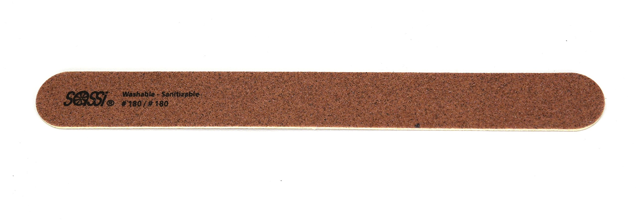 Sassi Garnet Wooden Emery Board, 180/180 Grit - 12 Pieces