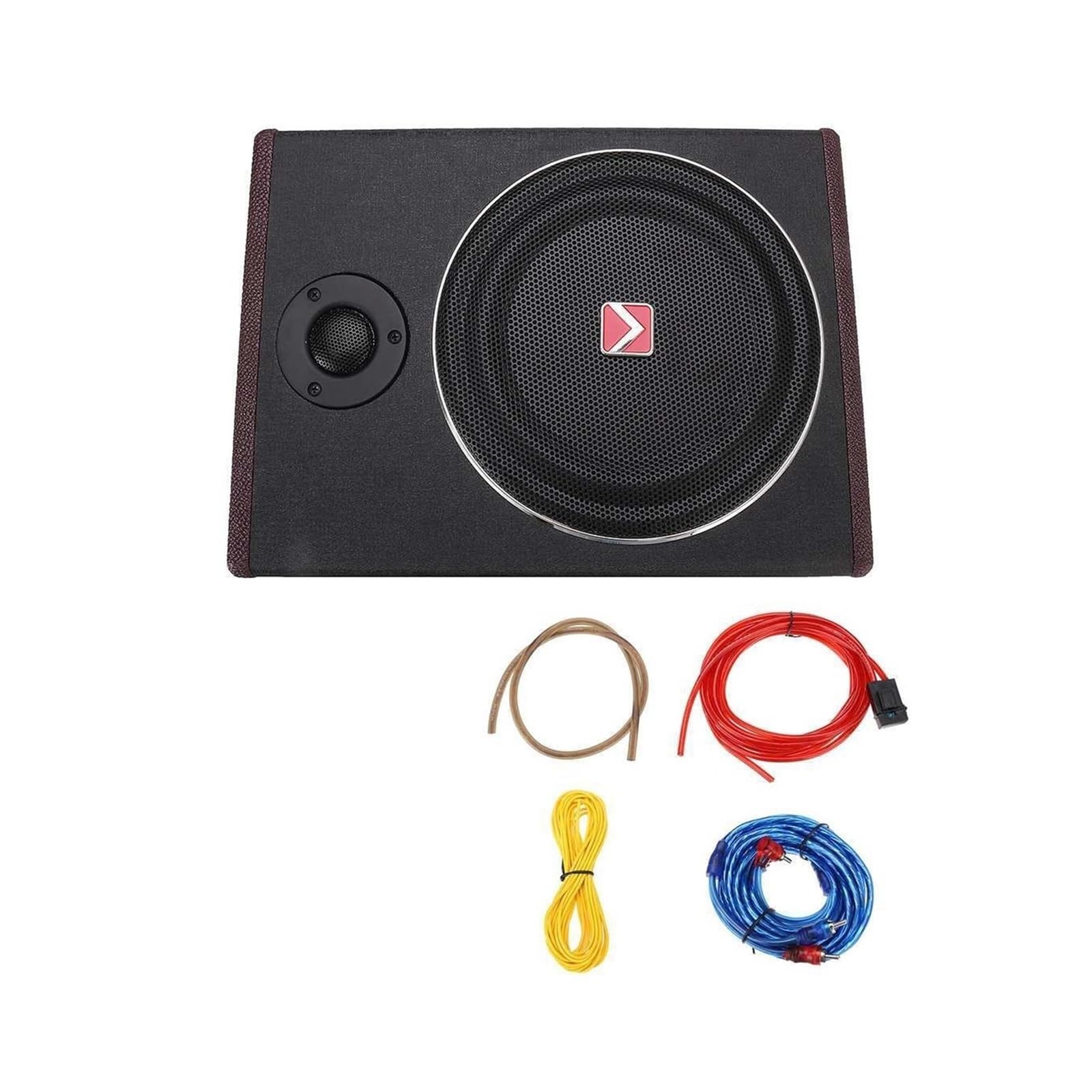 Wzmacniacz audio, 600W Samochodowy Ultracienki Subwoofer Aktywny Głośnik Pod Siedzeniem Stereo Moc Wzmacniacz HIFI do domowego majsterkowania(8inch 600W)