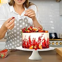 Vista 6 de BPFY Soporte de cerámica blanca para tartas de 10 pulgadas (soporta una tarta de 10 pulgadas), soporte decorativo para cupcakes, platos
