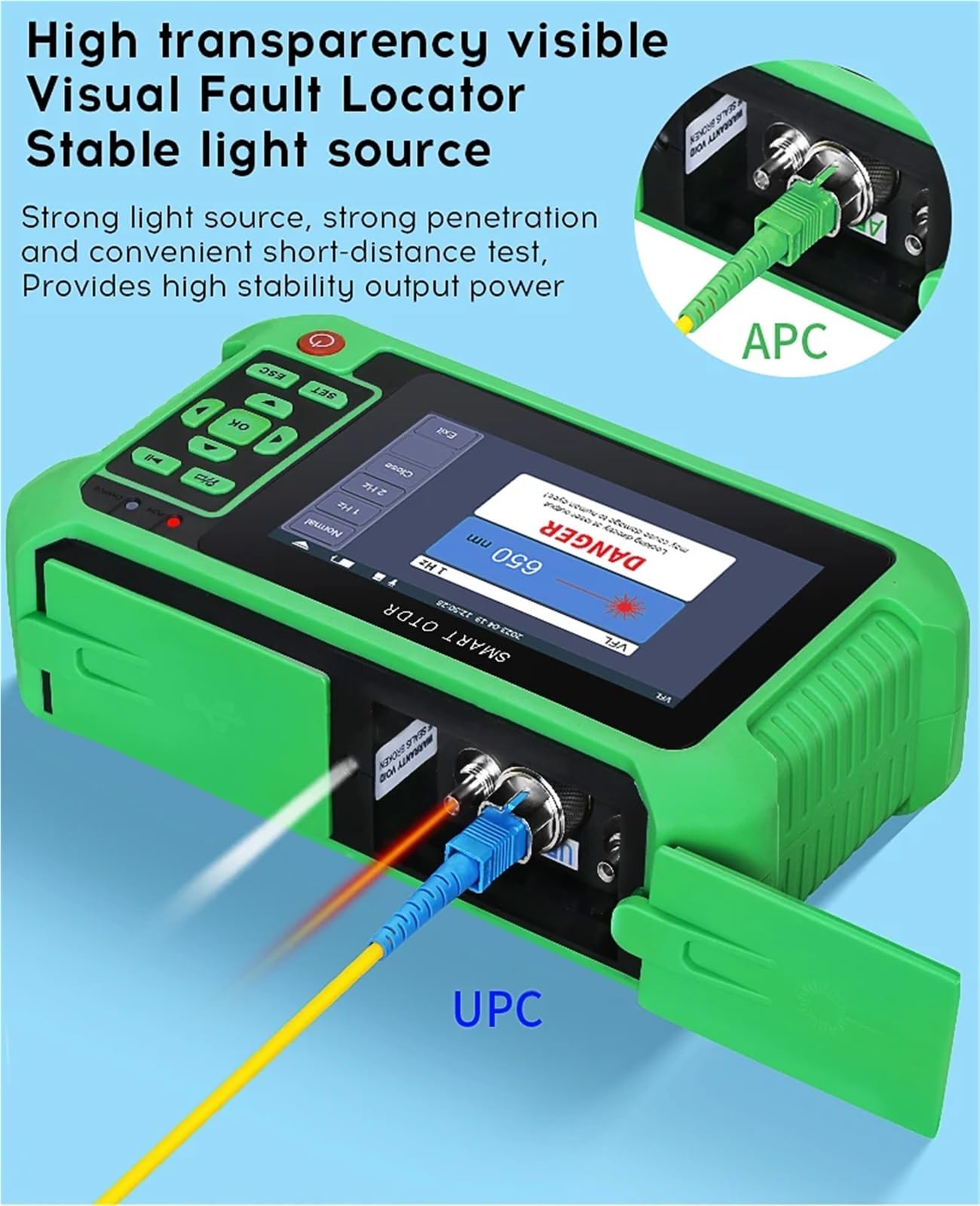 OTDR Fiber Optic Otdr-messgerät Mit 9 Funktionen VFL OLS OPM Ereignis Karte 22/24dB for 80km Fiber Kabel Ethernet tester(UPC)
