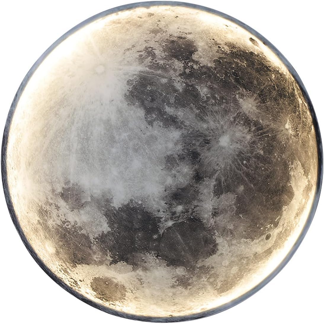 Lampada da parete a forma di luna con telecomando, luce notturna 3D dimmerabile per camera da letto e soggiorno, luci acriliche per interni, temperatura di colore regolabile, perfetta per corridoi e