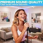 Karaoke Wireless Microphones for Singing with Auto 2.4GHz Stable Reception | Rechargeable 2 Pcs Metal Microphones with 300FT Extra Long Distance Professional Cordless Microphone for DJ Church Classroom
