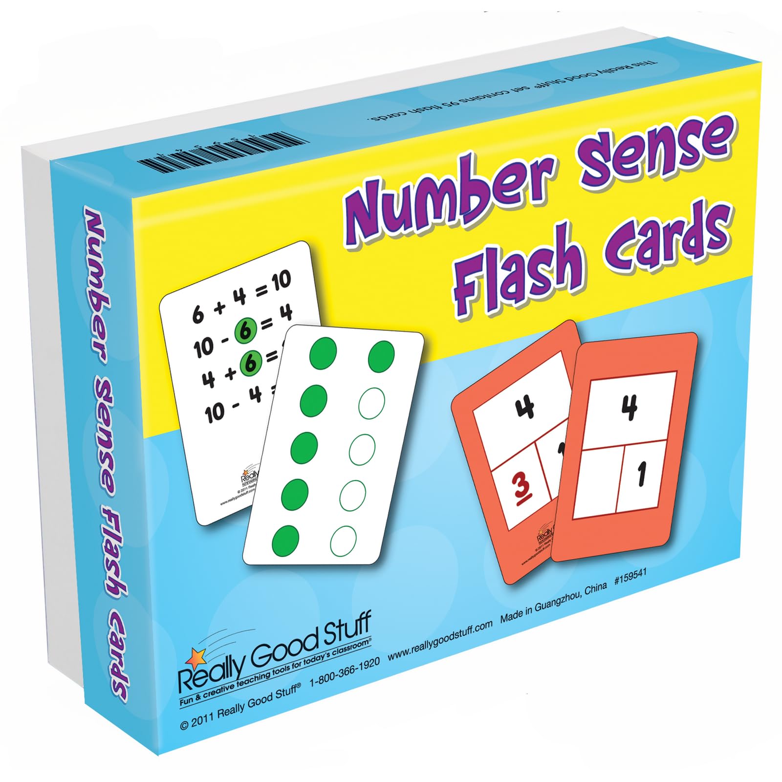 Really Good Stuff Number Sense Flash Cards - Help Students Build Fact Fluency With 95 Write-On/Wipe Off, Self-Checking Flash Cards