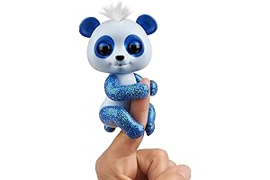 WowWee Fingerlings Glitter Panda - Archie (Blue) - Interactive Collectible Baby Pet