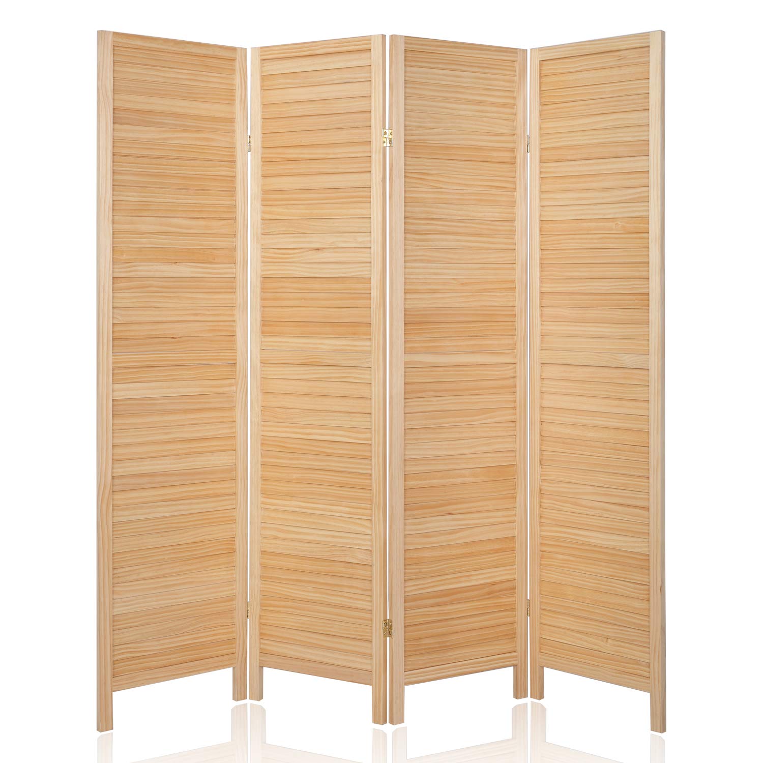 Bonnlo Upgraded Heavy Duty Folding Pine Wood Room Divider Screens, 6FT