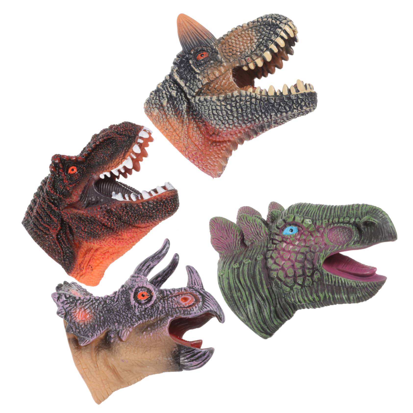 HANABASS 4pezzi Marionetta Mano Testa di Dinosauro Figura Giocattolo Burattino Mano Guanto per Ragazzo Ragazza Ragazza Piccoli Animale Giocattolo Forma per Giochi di Ruolo
