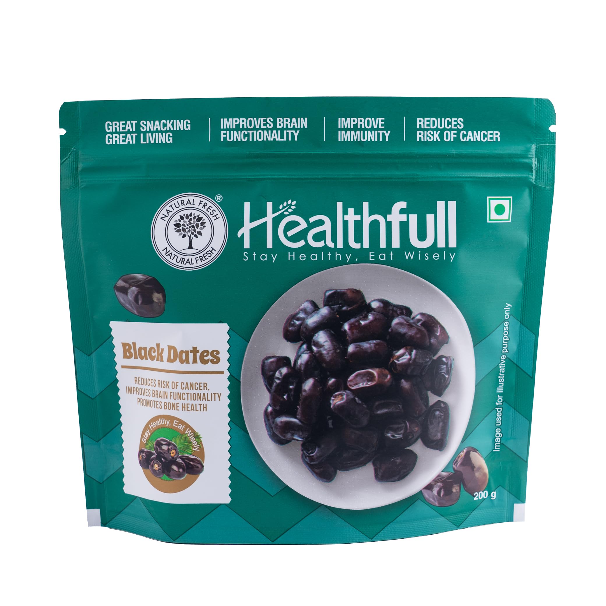 Healthfull Premium Black Dates (Khajur) - Nature's Sweet Delight Packed with Nutrients (400 g)-picture-51
