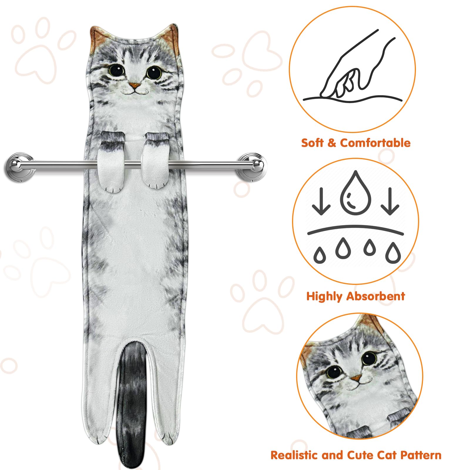 Serviettes Amusantes En Forme De Chat Pour Salle De Bain Et Cuisine – Décoration De Chat Mignonne