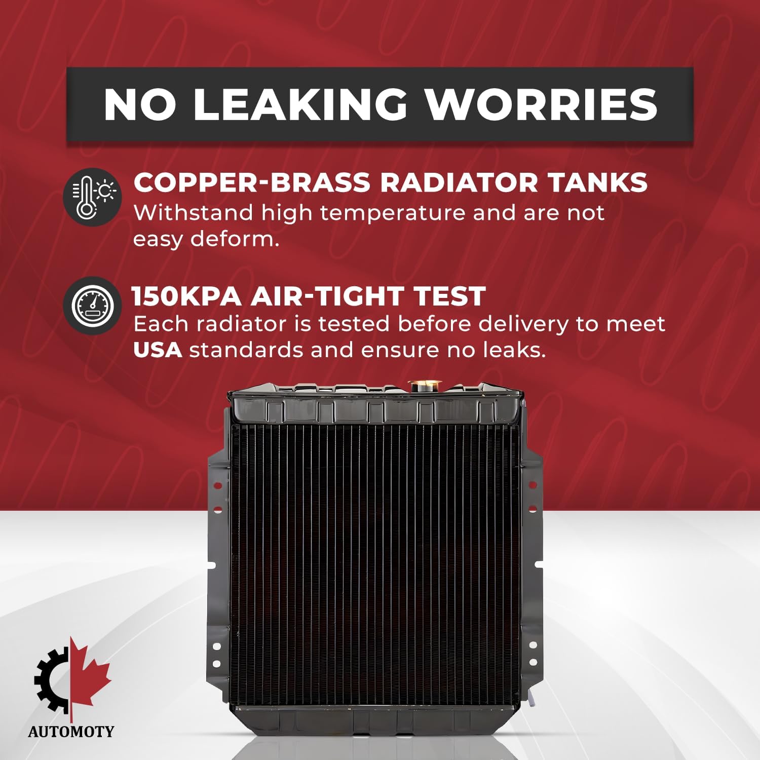 Canada copper-brass radiator WS130 compatible with 1963-1965 Ford Falcon, Mercury Comet, and 1965-1966 Ford Mustang