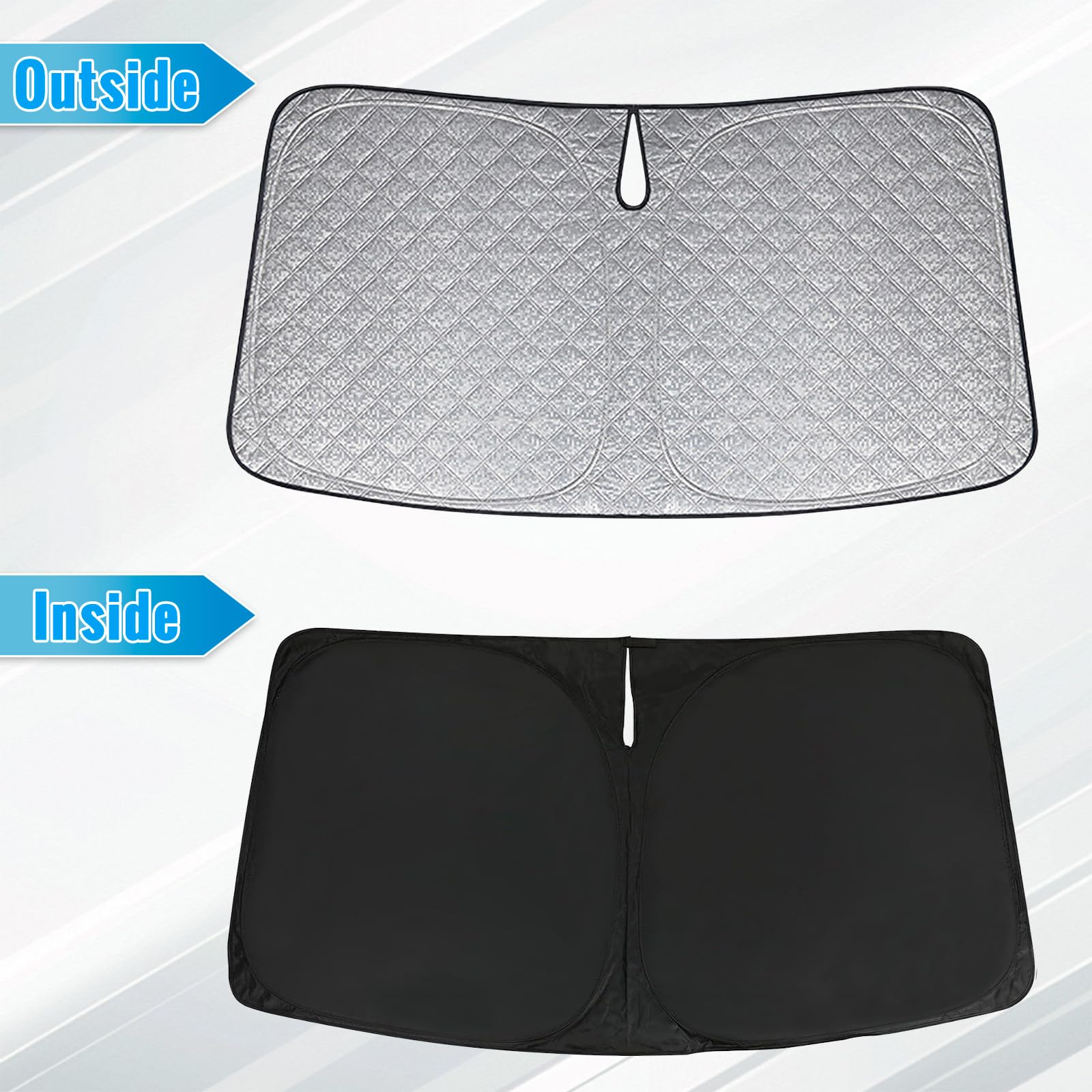 Pare-Soleil Anti-UV Pliant pour Pare-Brise Avant Remplacement pour Peugeot 208 P21 2019-2026, Pare Soleils pour Voiture à l'intérieur Pliable Couverture, Protection Anti-poussière Réfléchissante UV