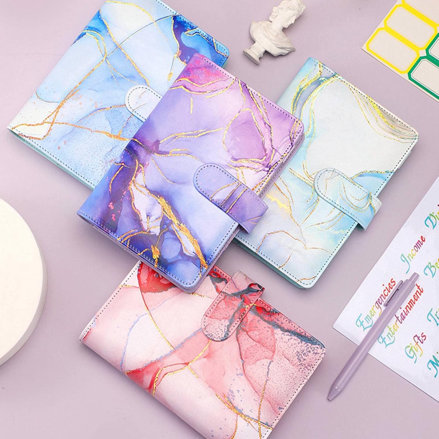 A6 Budget Binder Marbled Budget Binder Organizer,pu6 Hole Loose-Leaf Book Cash Budget,Money Saving Binder for Budgeting Budget Binder,Budget Binder with Cash Envelopes Cash Envelopes for : Office Products