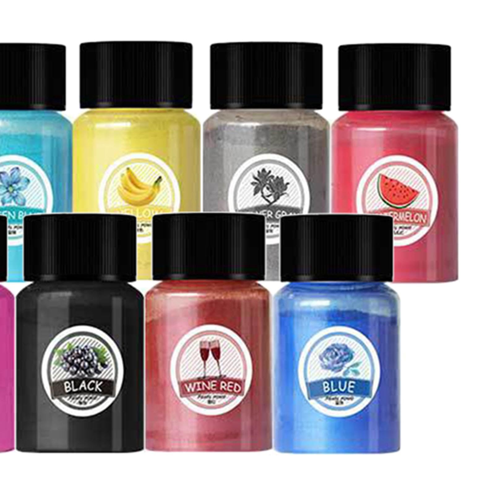 Juego de 3 pigmentos colorantes en polvo de mica para jabón de baño, fabricación de velas, 30 colores, 0 ml
