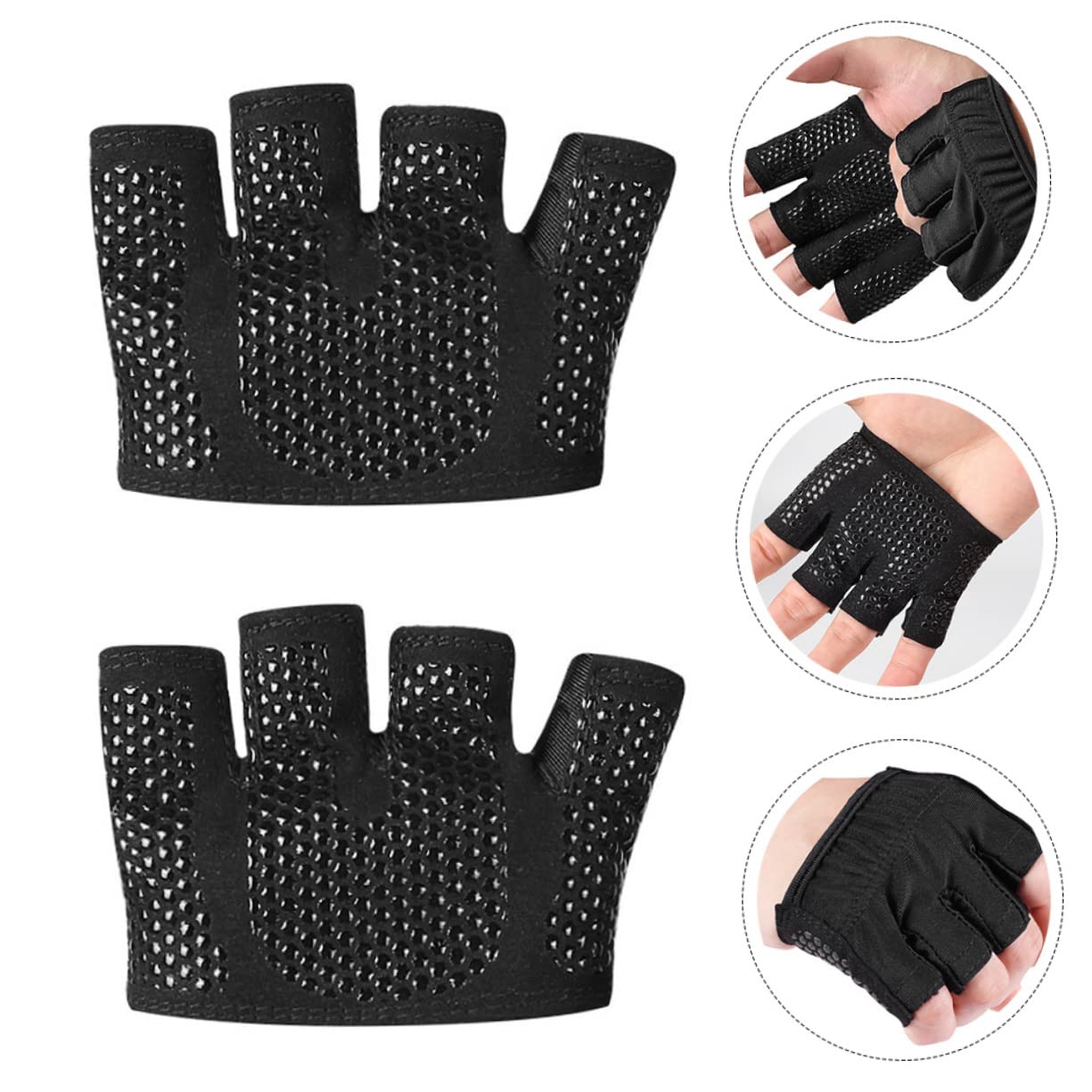 INOOMP 3 Paia Fitness Mezze Dita Culle Guanti Fitness Per Uomo Guanti Ciclismo Per Donna Guanti Esercizio Per Uomo Guanti Equitazione Palm Grip Per Palestra Mezzi Guanti